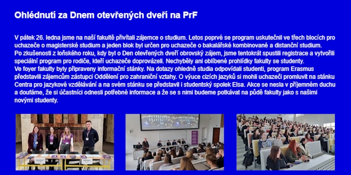 Foto: Newsletter PrF MU 1/2024